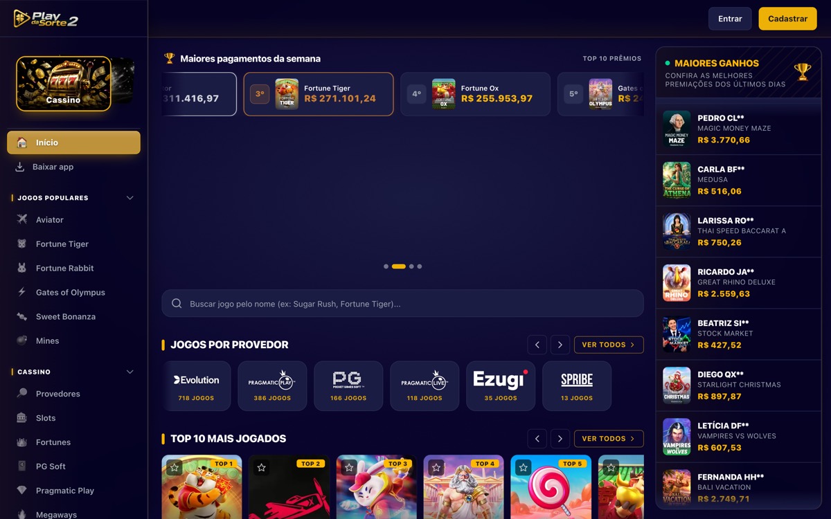 Play da Sorte, casa no ar rodando a plataforma IG